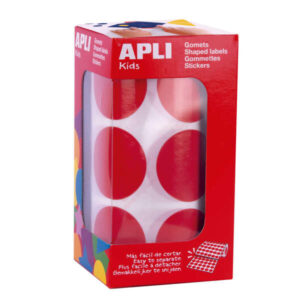 apli gomets xl redondos Ø 33mm rojos con adhesivo permanente 708 gomets por rollo ideal para desarrollar psicomotricidad fina