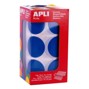 apli gomets xl redondos azules Ø 33mm adhesivo permanente 708 gomets por rollo ideal para desarrollar habilidades