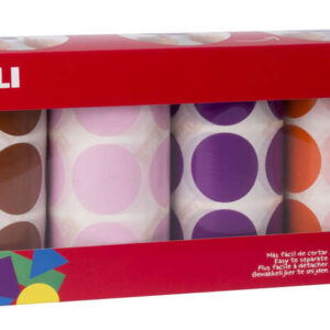 apli pack de 4 rollos de gomets redondos Ø 33mm 708 gomets por rollo adhesivo permanente 2832 gomets en total ideales para escuelas infantiles colores marron, rosa, lila y naranja