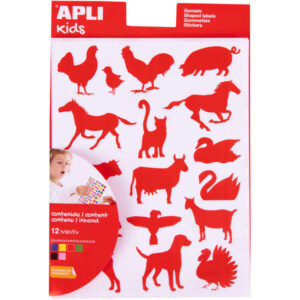 apli bolsa de gomets de adhesivo permanente con formas de animales de granja 204 gomets por bolsa desarrolla la psicomotricidad fina y cumple con normas de calidad y seguridad