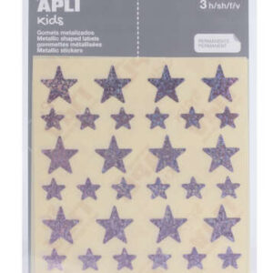 apli gomets estrella holograficos tamaño 12.5mm y 19.5mm adhesivo permanente 120 gomets por bolsa desarrollo de habilidades y creatividad rosa holografico