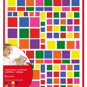 apli gomets cuadrados adhesivo removible tamaños surtidos 732 gomets por bolsa desarrollo de habilidades y creatividad normas de calidad y seguridad colores variados