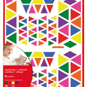 apli gomets triangulares removibles tamaños surtidos 648 gomets por bolsa desarrollo de habilidades y creatividad colores: verde, naranja, rosa, azul, rojo, lila y amarillo