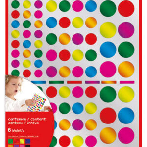 apli pack de 624 gomets redondos adhesivo removible acabado metalizado ideales para escuelas infantiles desarrollo de habilidades y creatividad colores y tamaños surtidos
