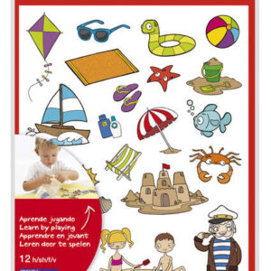 apli gomets tematicos la playa 264 gomets en 12 hojas ilustraciones de animales y objetos de la playa adhesivo removible ideal para escuelas adhesivo base agua libre de disolventes colorido