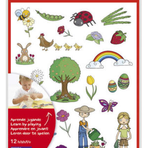 apli gomets tematicos la primavera 264 gomets en 12 hojas ilustraciones educativas adhesivo removible formato escolar adhesivo base agua libre de disolventes colorido