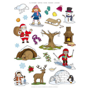 apli gomets tematicos el invierno 276 gomets en 12 hojas ilustraciones educativas adhesivo removible ideal para escuelas adhesivo base agua libre de disolventes colorido