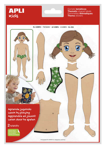 apli bolsa de gomets tematicos el cuerpo 26 gomets adhesivo removible desarrollados con educadores ayuda a identificar partes del cuerpo desarrolla habilidades motoras adhesivo base agua libre de disolventes coloridos