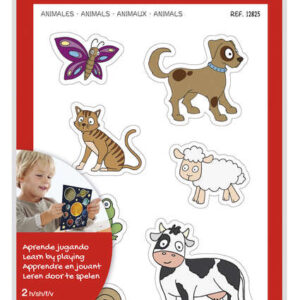 apli gomets tematicos animales xl 28 gomets en 2 hojas a4 desarrollados con educadores adhesivo removible tamaño xl sin borde adhesivo base agua libre de disolventes coloridos