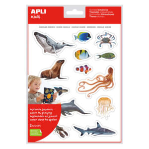 apli gomets tematicos realistas animales marinos 30 gomets tematicos por bolsa imagenes realistas de animales marinos adhesivo removible color a todo color en impresion digital colorido