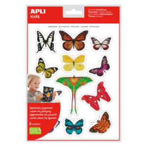 apli gomets tematicos realistas mariposas 24 unidades por bolsa adhesivo removible fotografias a todo color adhesivo base agua libre de disolventes colorido