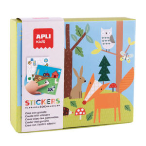 apli juego de gomets bosque 8 laminas ilustradas de 200g gomets removibles geometricos en distintos colores libro guia con ejemplos en color alto valor didactico colorido