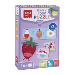 apli puzle origen de los alimentos 36 piezas de 7x7 cm carton de 2mm con acabado brillante desarrolla habilidades y autoestima colorido