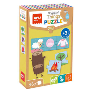 apli puzle origen de las cosas 36 piezas de 7x7mm carton resistente y brillante desarrolla habilidades y capacidades ideal para niños de 3 años en adelante colorido y educativo