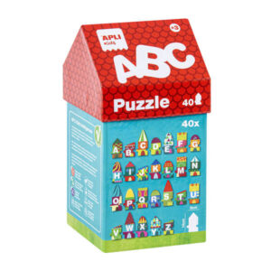 apli puzle de letras casitas 40 piezas de diferentes tamaños facil manejo y piezas resistentes carton de 2mm con acabado brillante desarrolla habilidades y capacidades colorido