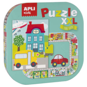 apli puzle xxl ciudad 20 piezas de 14.5cm circuito cerrado con ilustraciones doble diversion carton 2mm brillante desarrollo de habilidades regalo ideal para niños colorido