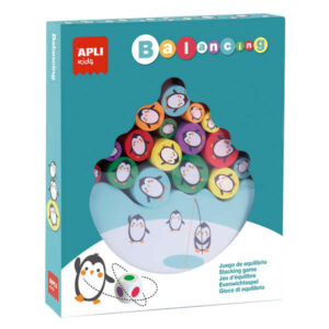 apli juego de equilibrio de pingüinos 16 piezas de madera de alta calidad base en forma de iceberg dado con colores 3 tamaños de pingüinos mejora habilidades motoras, memoria, creatividad y concentracion