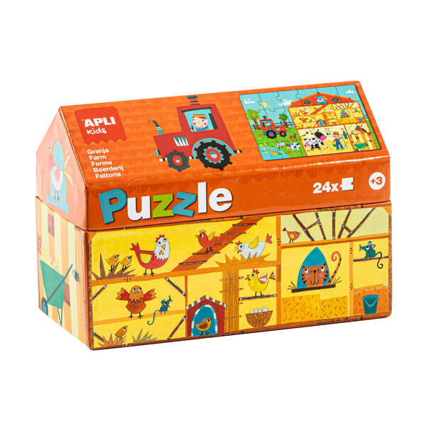 apli kids puzle granja 24 piezas de 7x7cm diseño infantil y colorido piezas resistentes y seguras desarrolla habilidades y capacidades colorido