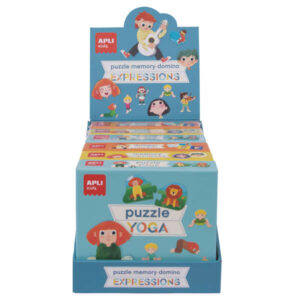apli coleccion de juegos educativos incluye 2 puzles yoga de 24 piezas, 2 memory emotions de 24 piezas y 2 domino music de 28 piezas enseña a expresar emociones piezas resistentes y seguras carton de 2mm
