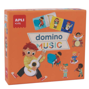 apli domino music de la coleccion expressions 28 piezas tematicas de musica facil manejo para niños carton de 2mm con acabado mate e indiana alto valor didactico recomendado a partir de 3 años colorido