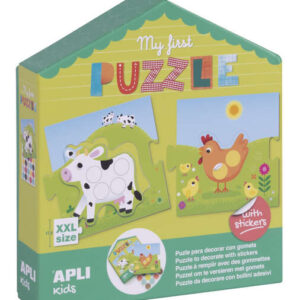 apli my first puzzle con gomets ideal para niños pequeños fomenta la coordinacion y la concentracion incluye pegatinas para decorar el puzzle