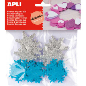 apli formas goma eva adhesivas copo de nieve purpurina 22 u decoracion navideña faciles de pegar brillantes y llamativas
