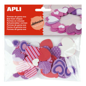 apli formas goma eva adhesivas corazones estampados 40 u faciles de pegar diseño de corazones 40 unidades por paquete