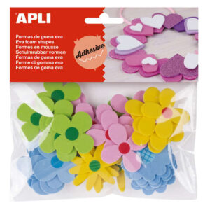 apli formas goma eva adhesivas flores estampadas 40 u faciles de pegar diseños variados ideal para manualidades