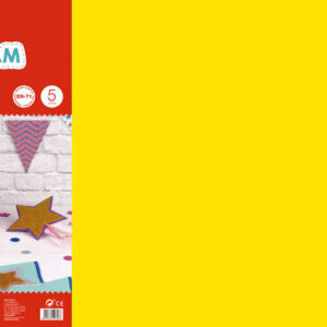 apli pack con 5 hojas de goma eva 600x400mm tamaño grande y flexible color amarillo