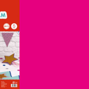 apli goma eva fucsia 600x400 5 hojas de tamaño grande y flexible
