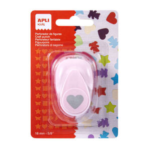 apli perforadora de papel en forma de corazon figura de 16mm deposito de restos de papel ideal para scrapbooking, manualidades y decoraciones color rosa