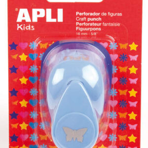apli perforadora de papel en forma de mariposa figura de 16mm perfora papel, carton y cartulina de hasta 220g/m² deposito de papel doble uso ideal para scrapbooking, manualidades y decoraciones color plateado
