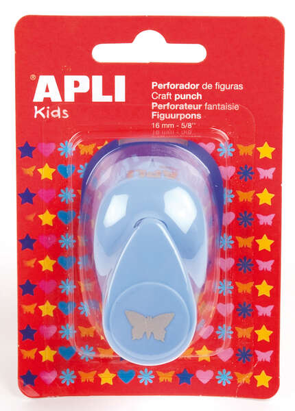 apli perforadora de papel en forma de mariposa figura de 16mm perfora papel, carton y cartulina de hasta 220g/m² deposito de papel doble uso ideal para scrapbooking, manualidades y decoraciones color plateado
