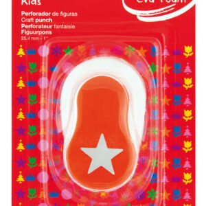 apli perforadora estrella figura de 25.4mm perfora papel, carton, cartulina y goma eva de hasta 2mm deposito de facil apertura doble uso ideal para manualidades y decoraciones color blanco