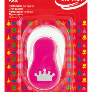 apli perforadora de papel y goma eva en forma de corona figura de 25.4mm perforadora de alta calidad para papel, carton, cartulina o goma eva de hasta 2mm deposito de restos de papel o goma eva color blanco