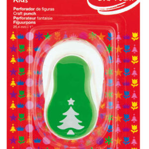 apli perforadora Árbol navidad figura 25.4mm perfora papel, carton, cartulina y goma eva de hasta 2mm deposito de restos doble uso para decoracion color verde