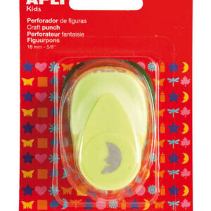 apli perforadora de papel en forma de luna tamaño de figura 16mm alta calidad para papel, carton y cartulina deposito de restos de papel doble uso para decoracion color plateado