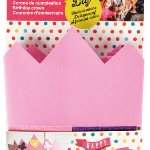 apli kids corona de cumpleaños de goma eva incluye numeros adhesivos del 0 al 9 y 24 formas de goma eva adhesiva con purpurina ajustable y reversible color rosa