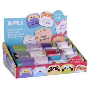 apli rollo de etiquetas washitape 36 etiquetas por rollo faciles de pegar y despegar 4 modelos disponibles con 6 diseños diferentes por modelo