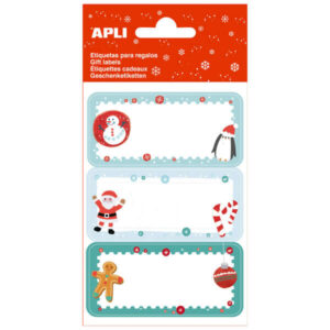 apli pack de 27 etiquetas adhesivas navideñas para regalos diseños surtidos espacio para escribir