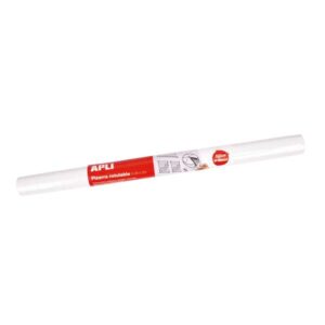 apli rollo de pizarra blanca adhesivo reposicionable tamaño 0.45x2m grosor 110m facil de cortar apta para superficies lisas y solidas facil de limpiar color blanco