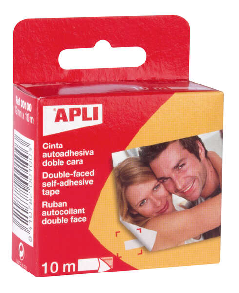 apli dispensador doble cara 12x10 facil extraccion resistente y duradero adhesion instantanea para reparaciones y trabajos manuales color transparente