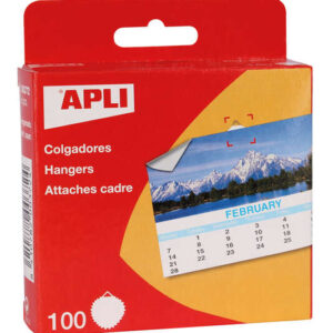 apli colgadores de papel engomado redondos Ø 30mm borde en estrella triangulo metalico de soporte adhesivo blanco de gran resistencia color blanco