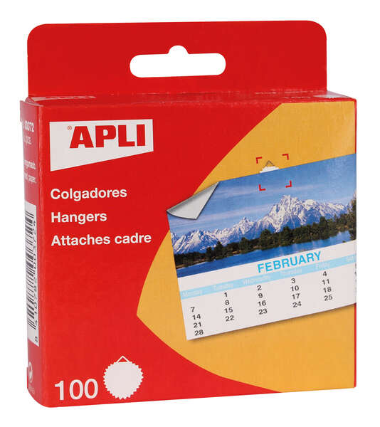 apli colgadores de papel engomado redondos Ø 30mm borde en estrella triangulo metalico de soporte adhesivo blanco de gran resistencia color blanco