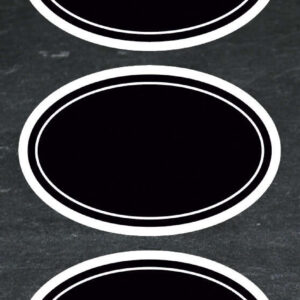 apli etiquetas pizarra ovaladas 80x50mm adhesivo removible 2 hojas (8 etiquetas) tiza liquida o convencional borrado facil rotuladores permanentes color negro