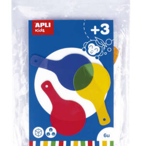 apli paletas translucidas para mezcla de colores tamaño 80x140mm ideal para escuelas y talleres infantiles colores surtidos: amarillo, rojo, verde, azul, naranja y lila
