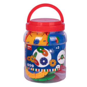 apli discos circulares didacticos Ø 77mm kit de 60 piezas para construir formas 3d desarrollo de psicomotricidad fina y habilidades de comunicacion colores surtidos