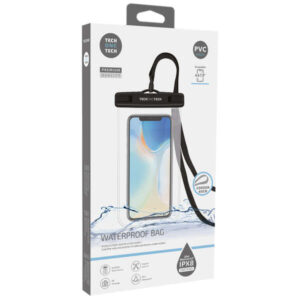 techonetech funda impermeable para smartphone hasta 7" con colgante resistencia ipx8 fabricada en pvc