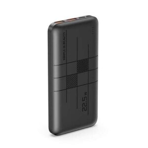 xo powerbank pr187 10000mah con carga rapida 22.5w pantalla lcd 1x usb c 20w, 2x usb color negro