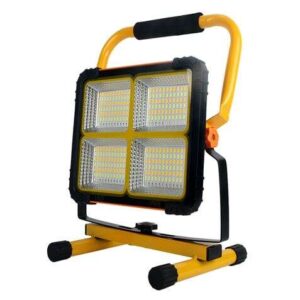 elbat foco solar led 80w 650lm panel solar integrado 6v, 3w bateria 3.2v, 10000mah angulo iluminacion 360º soporte plegable.